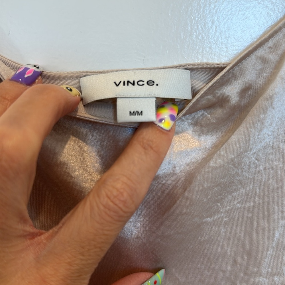 Vince Champagne Beige satin Slip Dress - Picture 4 of 8